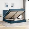 vidaXL Ottoman Bed with Mattresses & LEDs Dark Blue 180 x 200 cm Velvet view 2