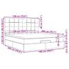 vidaXL Ottoman Bed with Mattresses & LEDs Dark Blue 180 x 200 cm Velvet view 3