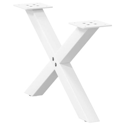 vidaXL X-Shape Coffee Table Legs, 2 pcs., White, 50 x (30–31) cm, Steel