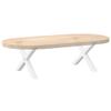 vidaXL X-Shape Coffee Table Legs, 2 pcs., White, 50 x (30–31) cm, Steel view 2