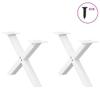 vidaXL X-Shape Coffee Table Legs, 2 pcs., White, 50 x (30–31) cm, Steel view 4