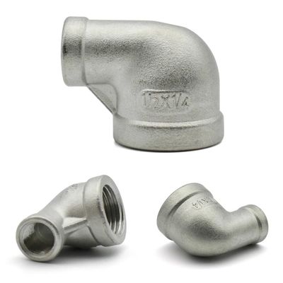 DQFOCPHHAA 1/8" 1/4" 1/2" 3/4" 1" 1-1/2" 2" Male and Female Thread Reducer Pipe, 304 Stainless Steel Pipe Fitting Connector Adapter, LIUZIIHAYIN (90° FF Elbow, 1 to 3/4 Inch, 1 Pc)