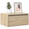 vidaXL Wall-Mounted Bedside Table with LED Lights, Sonoma Oak view 2