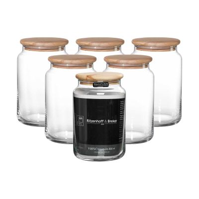 Ritzenhoff & Breker Varu Food Storage Jars, 6-Piece Set, 880 ml