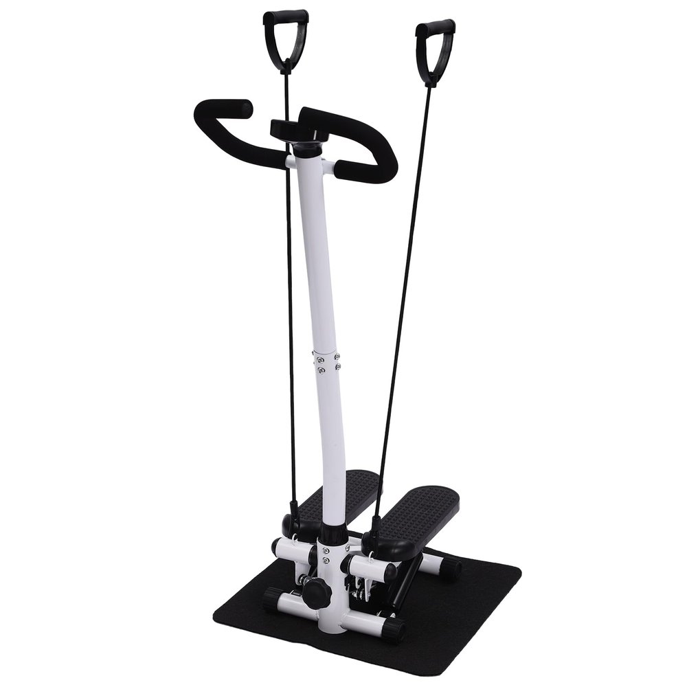 Black Fitness Stepper with Handlebar, 150 kg Capacity