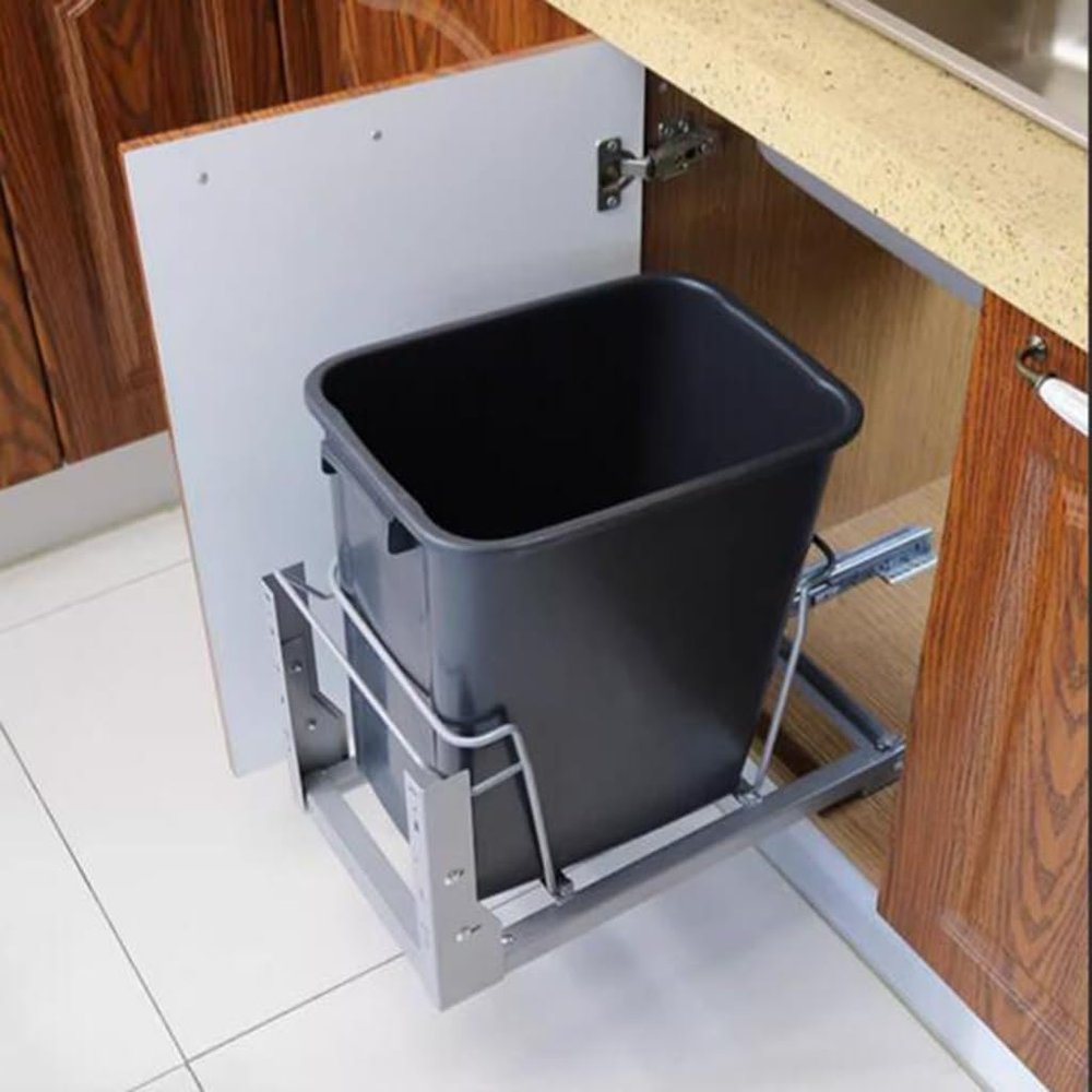 MZBDYYF Under-Cabinet Kitchen Waste Bin with Heavy-Duty Ball-Bearing Slide