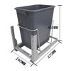 MZBDYYF Under-Cabinet Kitchen Waste Bin with Heavy-Duty Ball-Bearing Slide view 2