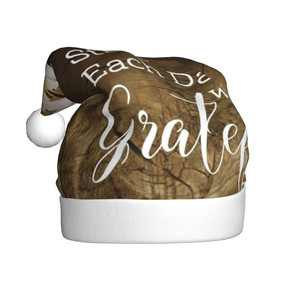 AMINNU Inspirational Quote Santa Hats for Adults, Unisex Plush Christmas Party Hats