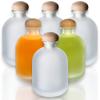 gouveo 6-Piece Set of 350 ml Frosted Glass Bottles with Cork Stoppers view 1