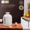 gouveo 6-Piece Set of 350 ml Frosted Glass Bottles with Cork Stoppers view 2
