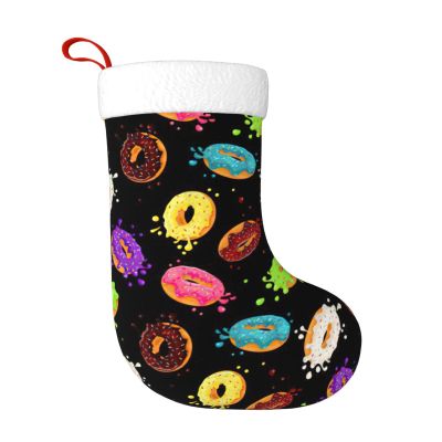 OKFSTY Donut Christmas Stocking, Hanging Holiday Decoration, 1 Pc