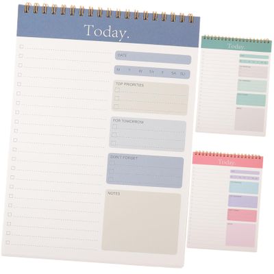 3-Pack Spiral-Bound Paper Planner Notepads, Daily Planner