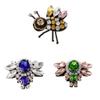 Iron-On or Sew-On Bee Patch with Beads and Rhinestones, Yellow view 3