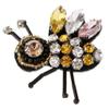 Iron-On or Sew-On Bee Patch with Beads and Rhinestones, Yellow view 4
