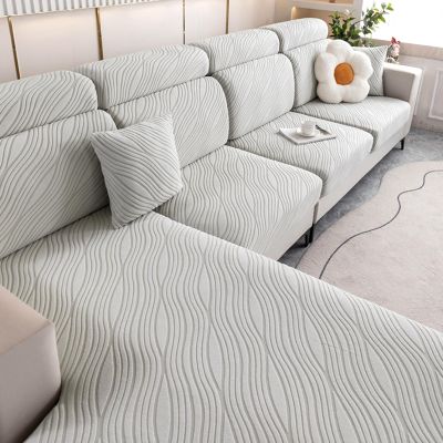 Stretch Sofa Seat Cushion/Backrest Cover, 1-Seater, Gray 2 (65–95 × 65–95 cm)