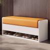 Entryway Shoe Storage Bench with Drawers, Orange view 2