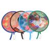 Cabilock 4-Pack Foldable Round Polyester Hand Fans with Tassels, Vintage Style view 1