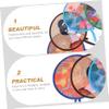 Cabilock 4-Pack Foldable Round Polyester Hand Fans with Tassels, Vintage Style view 3