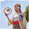 Cabilock 4-Pack Foldable Round Polyester Hand Fans with Tassels, Vintage Style view 4
