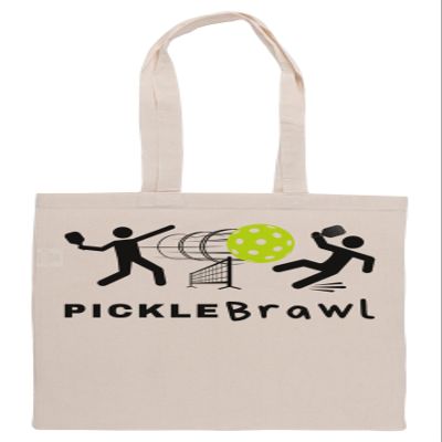 Funny Pickleball Graphic – Picklebrawl Beige Grocery Shopping Bag