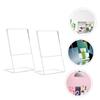 JEWEDECO Transparent Acrylic Presentation Stands, 3-Piece Set, L-Shaped Tabletop Stands for Flyers and Papers view 3