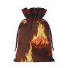 Christmas Gift Bags with Handles, Fire-Print Pattern view 2