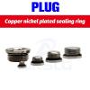 CZAOINCU 10-Piece Copper Pneumatic End Cap with Internal Hex and Sealing Ring, 1/2" view 2