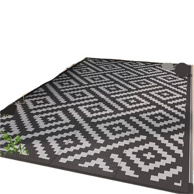 1-Piece Outdoor Rug with Simple Geometric Pattern, Gray, 800 x 1200 mm