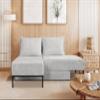 Kaiser Möbel MOOKA 4-in-1 Modular Corduroy Sleeper Sectional, Light Gray, Left-Facing view 1