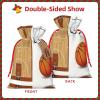 Basketball Court Drawstring Gift Bags, Santa Gift Bags, Bulk Pack view 3