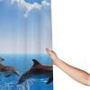 AABSTBFM 3D Dolphin Printed Fabric Shower Curtain, 152 x 183 cm, with 12 Hooks view 2