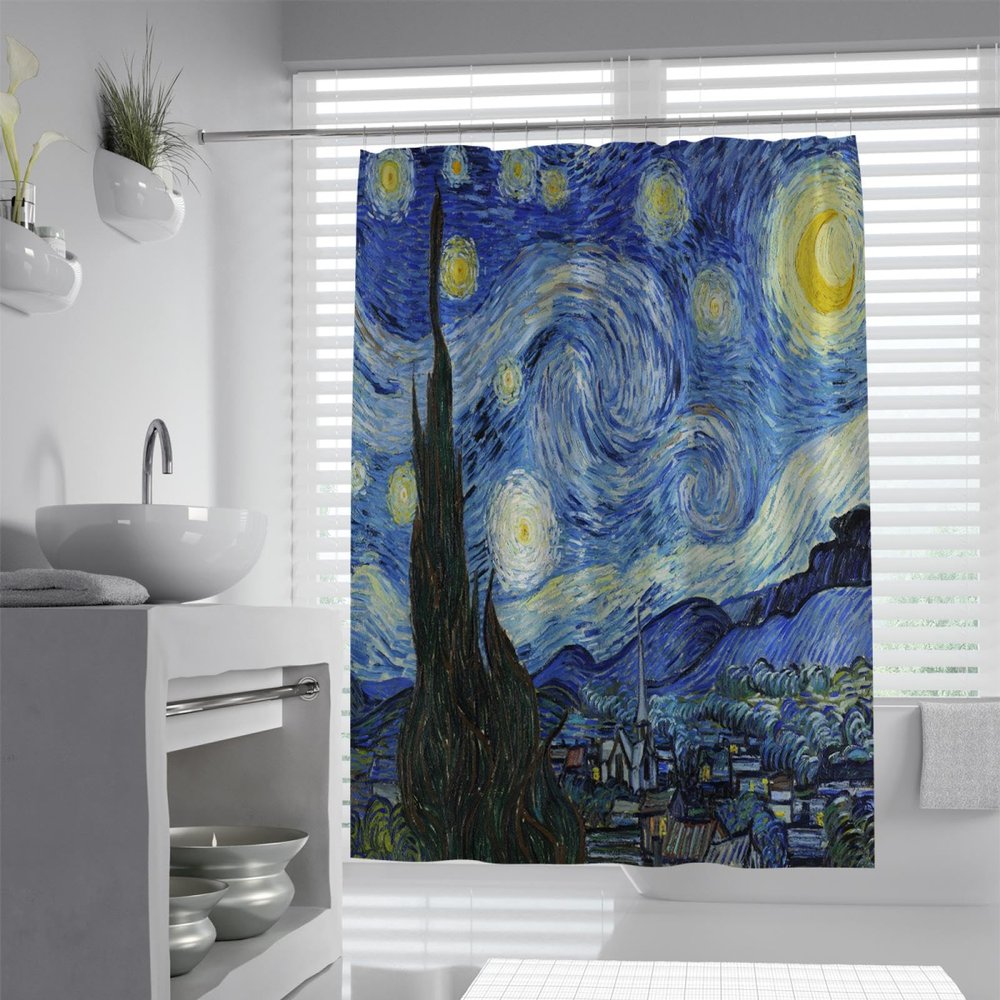 SHUODAOCO Abstract Vintage Fabric Shower Curtain Set, 180 W x 240 L cm