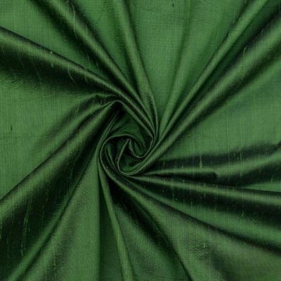 Fabric Mart Direct Dark Moss Green Dupioni Silk Fabric by the Meter, 19 Continuous Meters, 104 cm Wide, Solid Green Daisy Pattern