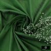 Fabric Mart Direct Dark Moss Green Dupioni Silk Fabric by the Meter, 19 Continuous Meters, 104 cm Wide, Solid Green Daisy Pattern view 2