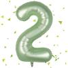 40-Inch Sage Green Number 2 Foil Balloon for Birthday Decorations view 1