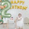 40-Inch Sage Green Number 2 Foil Balloon for Birthday Decorations view 2