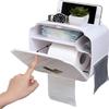 Freestanding Toilet Paper Holder, Multifunctional, Self-Adhesive, White view 1