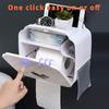 Freestanding Toilet Paper Holder, Multifunctional, Self-Adhesive, White view 2