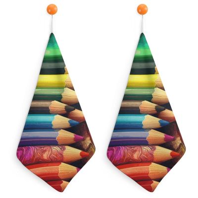 KLWQR Colorful Rainbow Hand Towels, Microfiber, Absorbent, Soft, Decorative Bathroom Towels, 2 Pieces