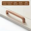 KOVNISE Solid Beech Wood Cabinet Handles, Natural Wood Color, Simple Style, 2-Pack, 128 mm view 2