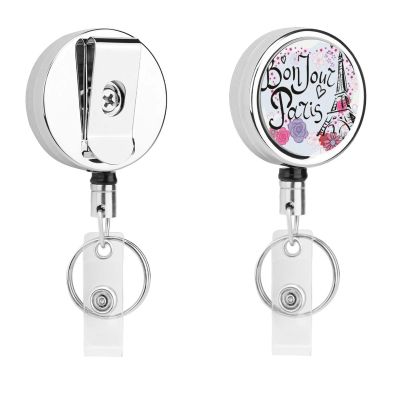 Paris Eiffel Tower Retractable ID Badge Holder, 5.5 x 4 cm