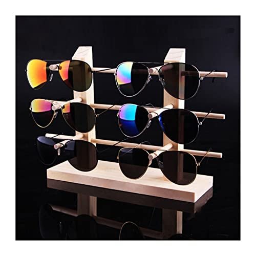 Wooden Eyeglass Display Stand, 2 Rows, 3 Tiers