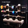 Wooden Eyeglass Display Stand, 2 Rows, 3 Tiers view 2
