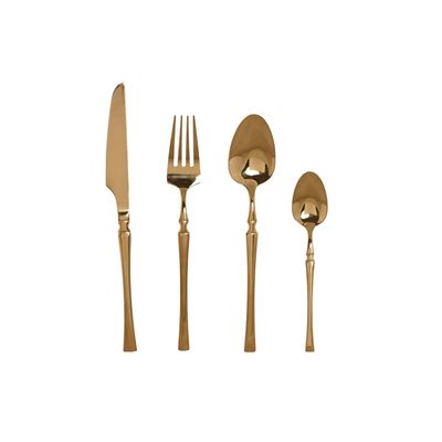 16-Piece Gold Stainless Steel Cutlery Set, 3 × 1.5 × 15, 3 mm