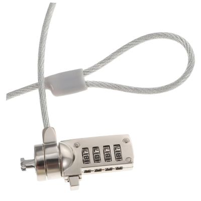 Portable 1.8 m Password Laptop Lock, Steel and Zinc Alloy
