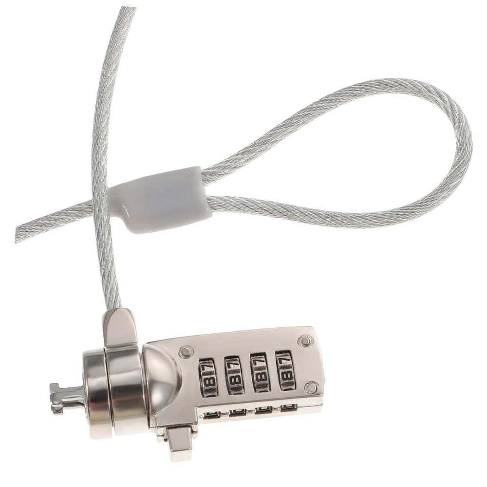 Portable 1.8 m Password Laptop Lock, Steel and Zinc Alloy