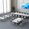 DRFGNF Large Modular Conference Table with Quiet Casters, Modern Executive Desk and Mobile Home-Office Computer Table view 2