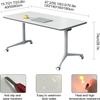 DRFGNF Large Modular Conference Table with Quiet Casters, Modern Executive Desk and Mobile Home-Office Computer Table view 3