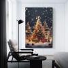 ZXJYMX Beautiful Retro Christmas Tree Poster, Canvas Wall Art Print, 30 x 45 cm view 3