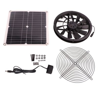 Solar-Powered Ventilator Kit, Metal Grille, 18 V, 12 W, IP65